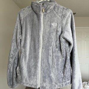 Women's Gray The North Face Osito Jacket Zip w Pockets Soft Fleece Size Medium